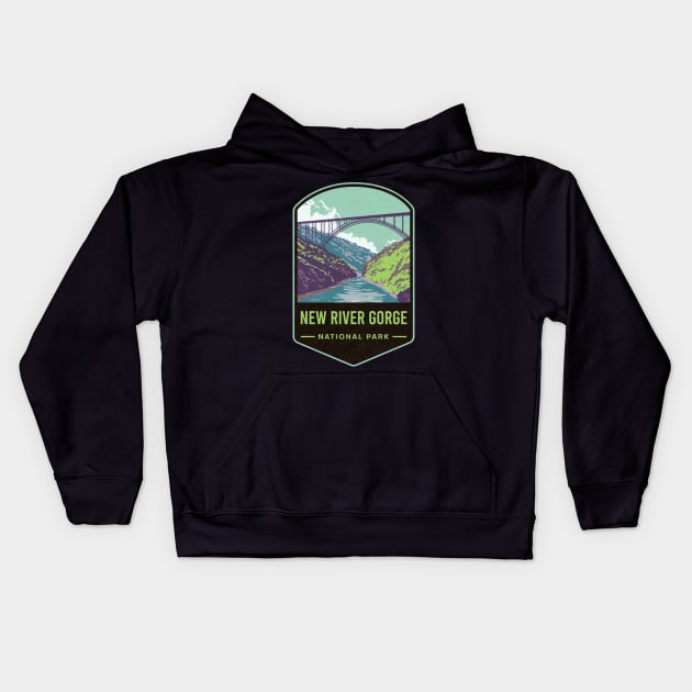 New River Gorge National Park Kids Hoodie by JordanHolmes